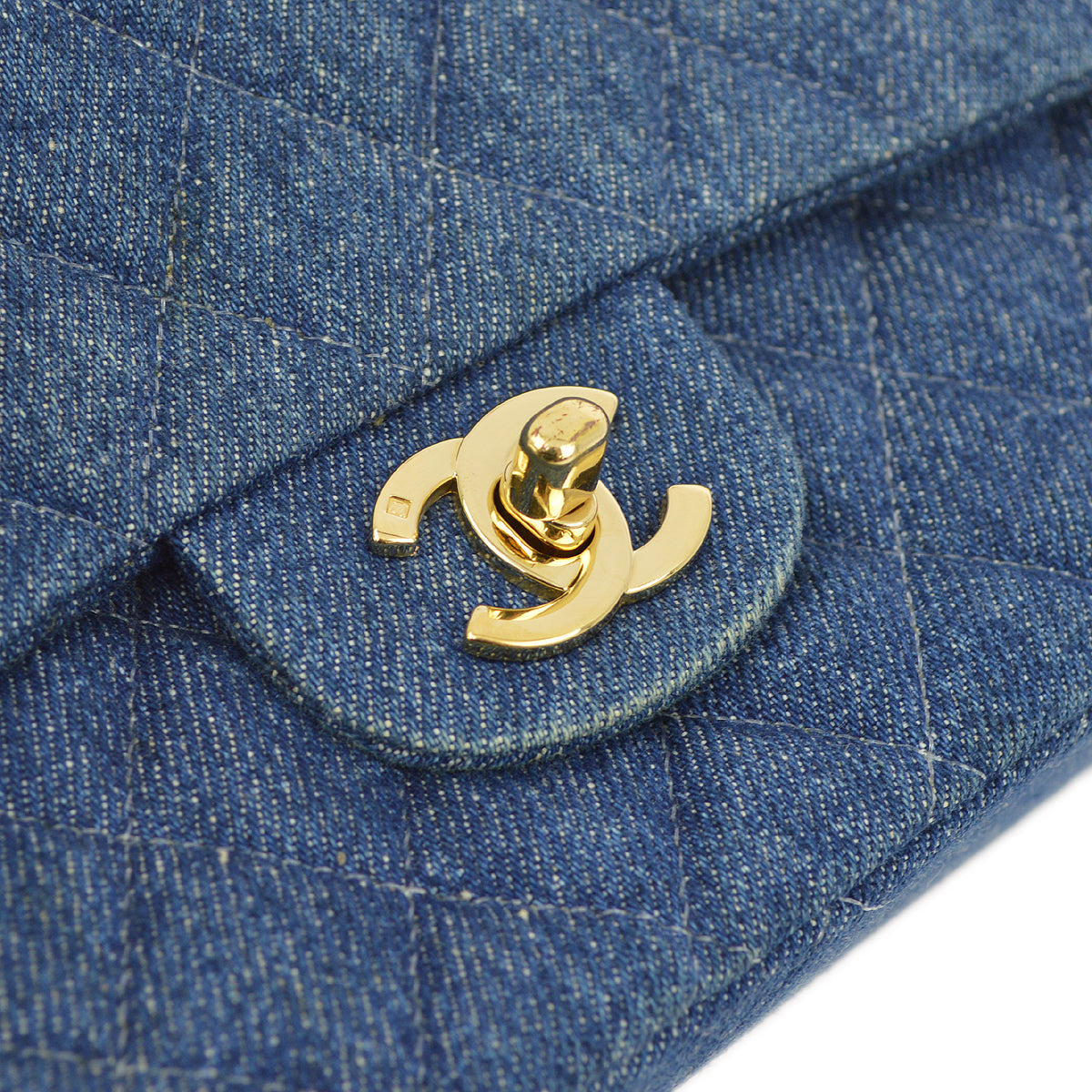 Chanel Blue Denim Medium Classic Double Flap Shoulder Bag