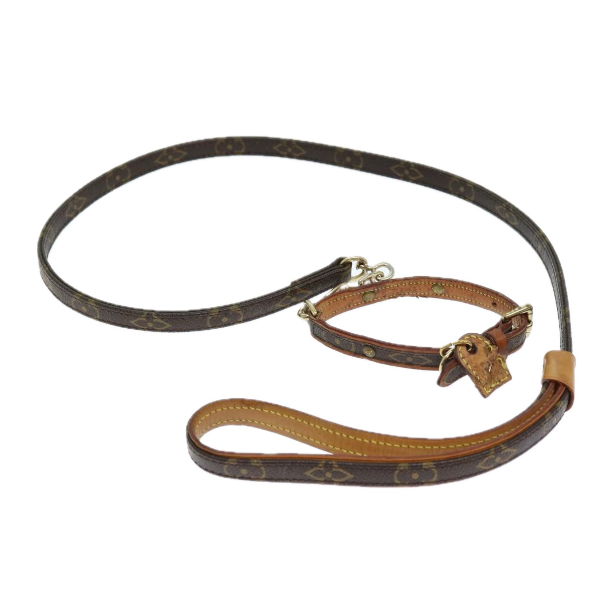 LOUIS VUITTON Monogram Less Baxter MM Dog Leash M58056 LV 74016