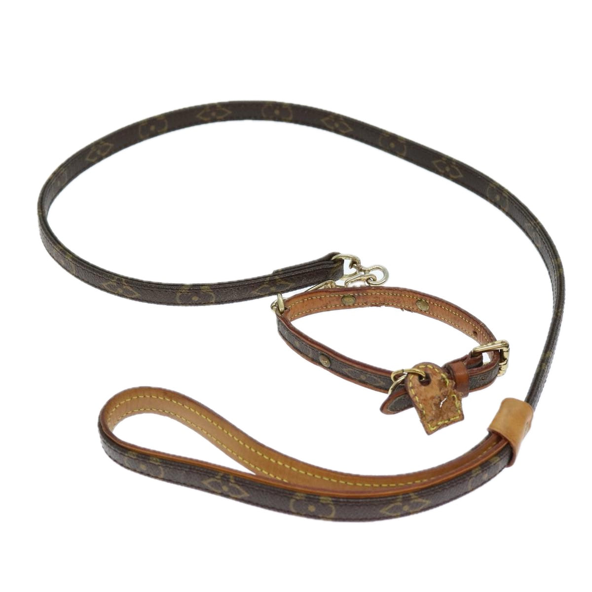 LOUIS VUITTON Monogram Less Baxter MM Dog Leash M58056 LV 74016