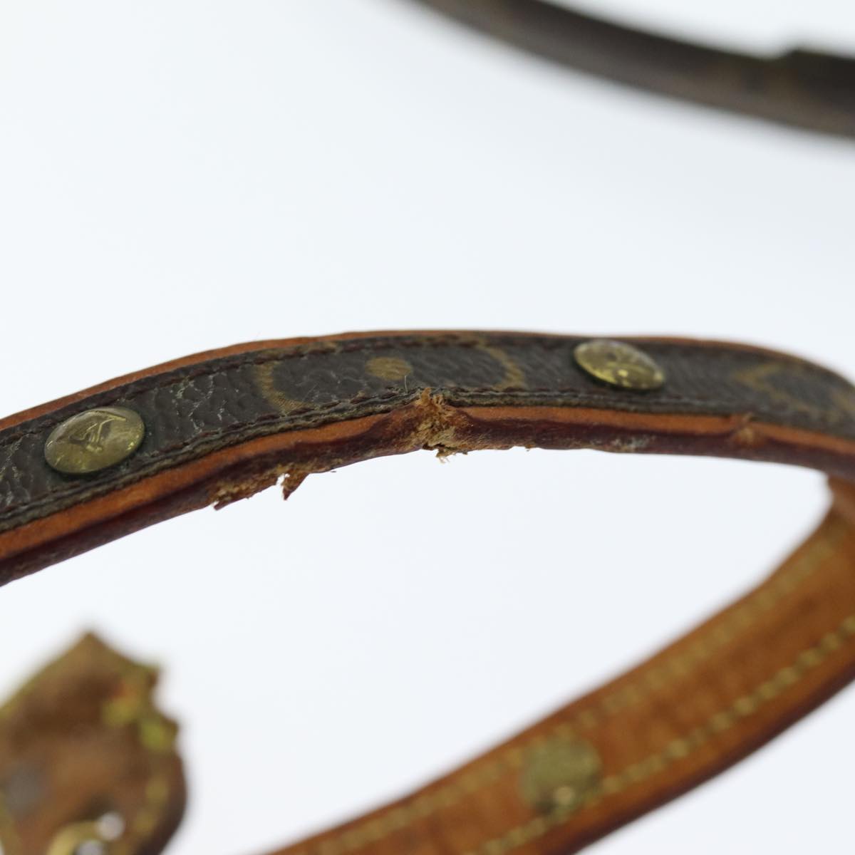 LOUIS VUITTON Monogram Less Baxter MM Dog Leash M58056 LV 74016