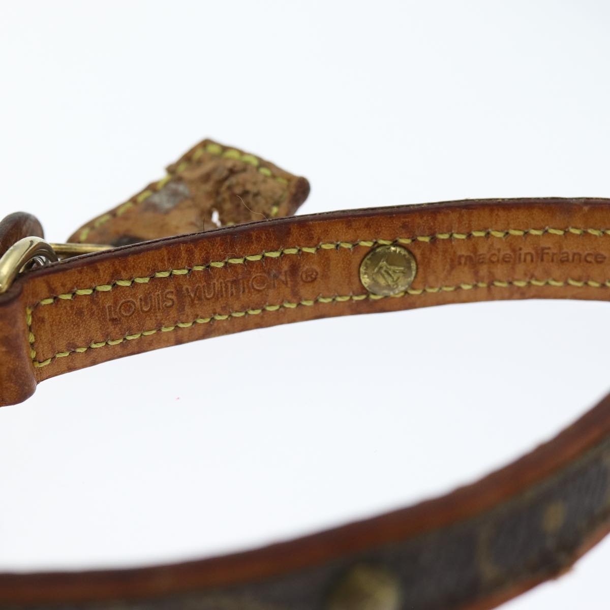 LOUIS VUITTON Monogram Less Baxter MM Dog Leash M58056 LV 74016