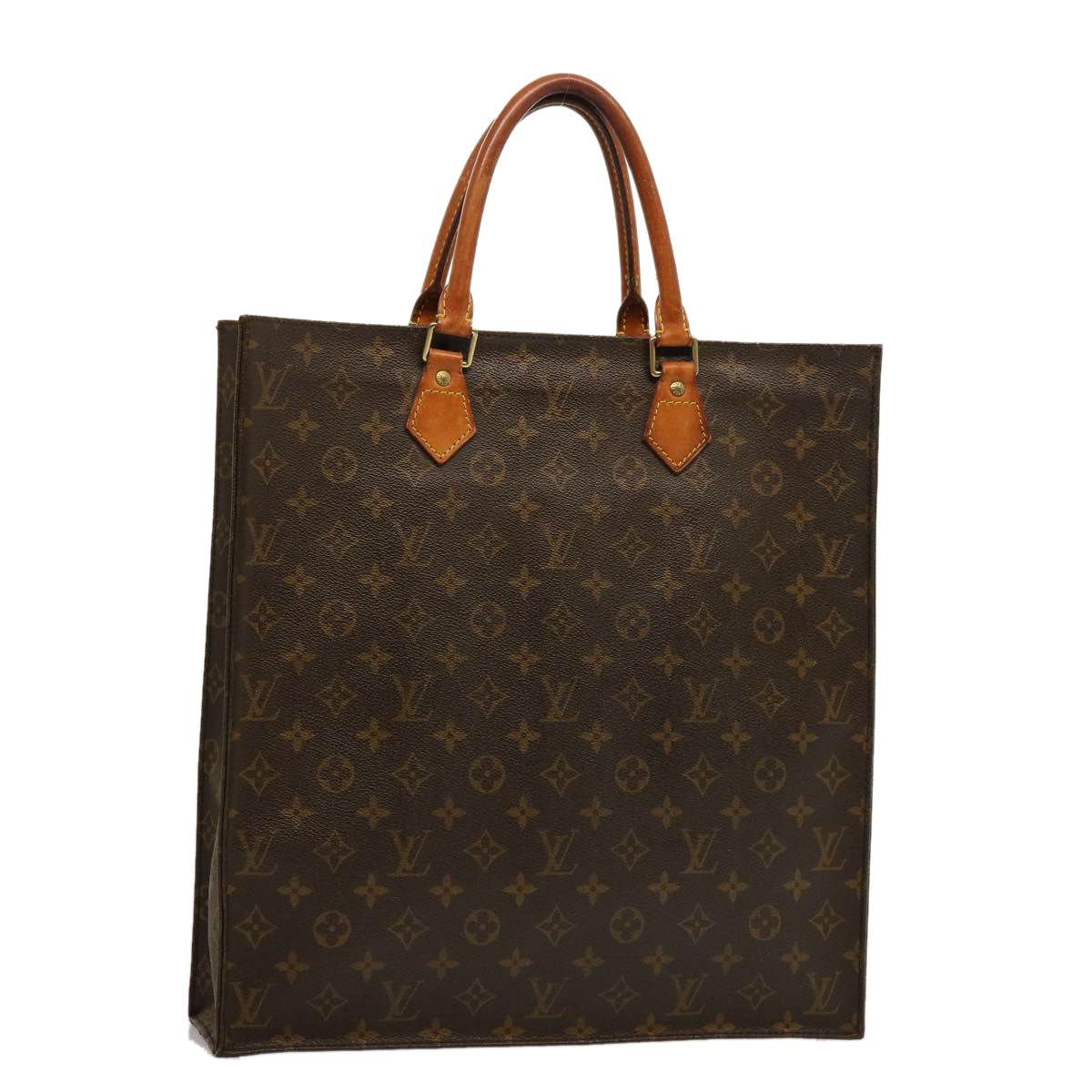 LOUIS VUITTON Monogram Sac Plat Hand Bag M51140 LV 74048