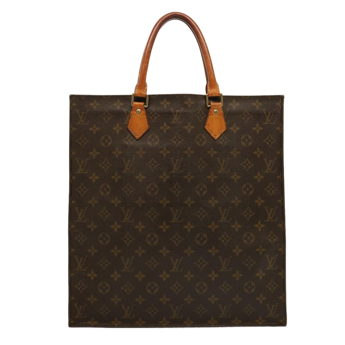 LOUIS VUITTON Monogram Sac Plat Hand Bag M51140 LV 74048
