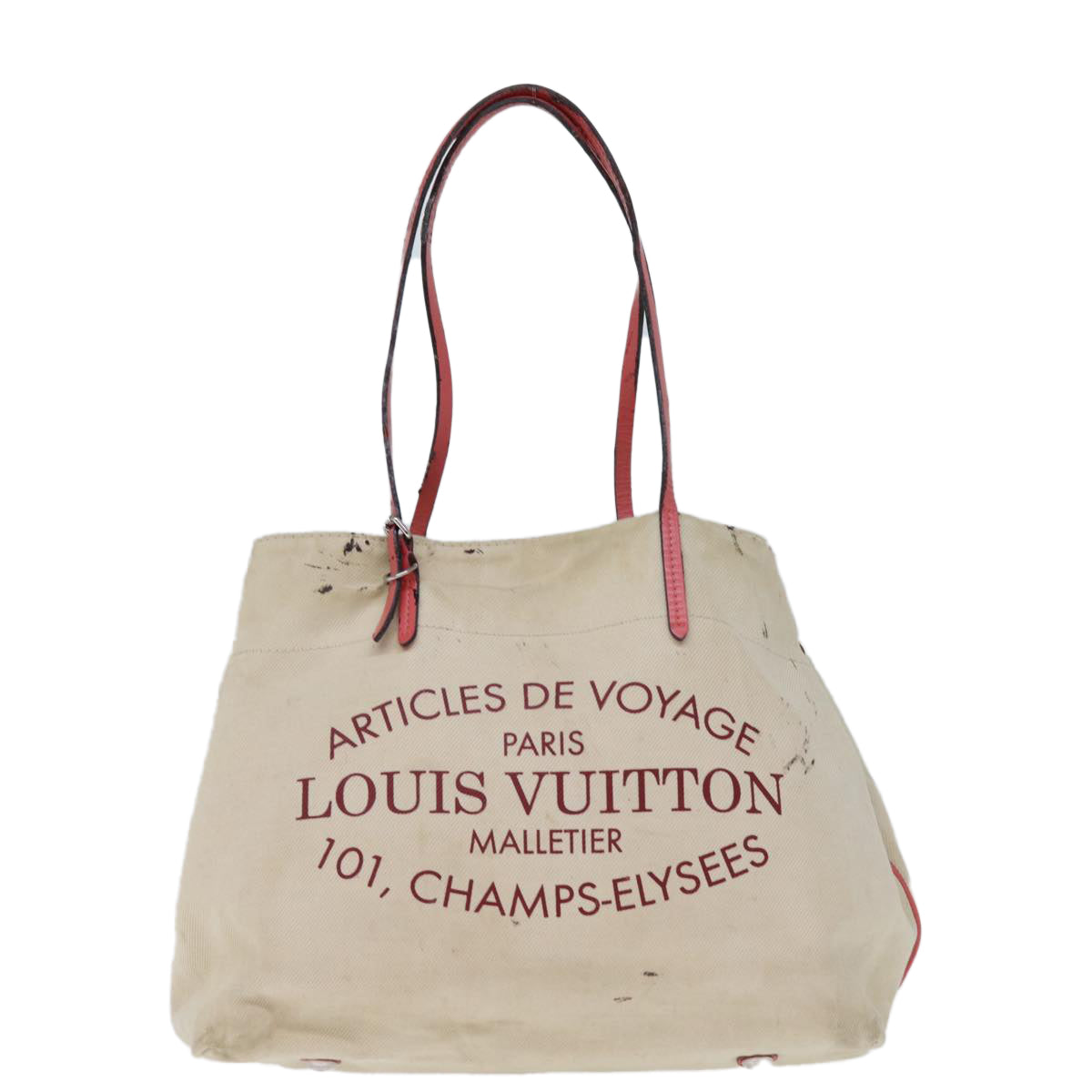 LOUIS VUITTON Cabas MM Tote Bag Canvas Pink Coraille M94502 LV 74101