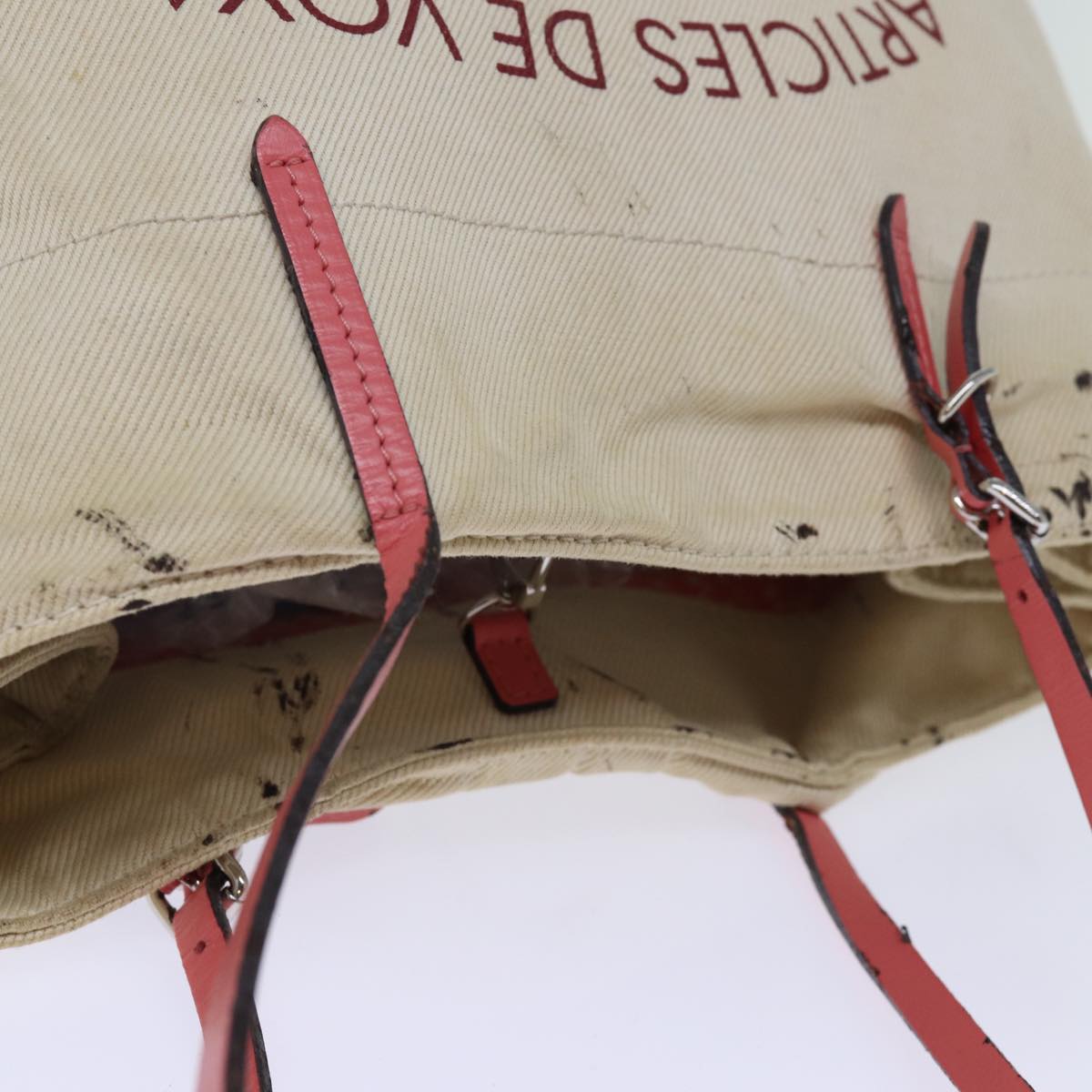 LOUIS VUITTON Cabas MM Tote Bag Canvas Pink Coraille M94502 LV 74101