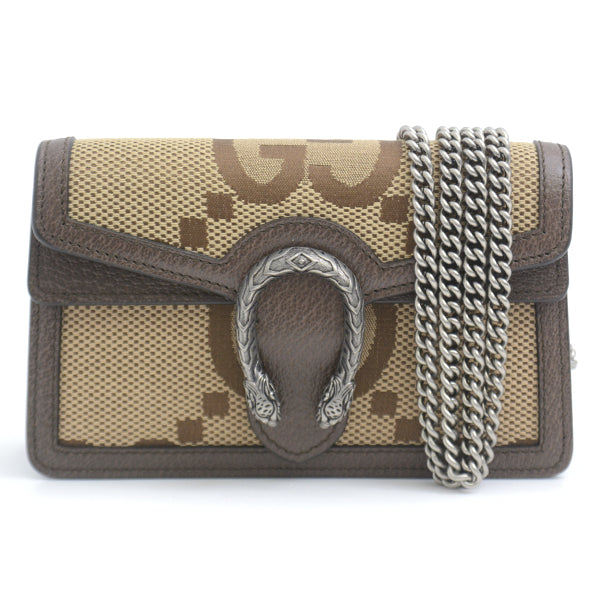 Luxury Gucci Trending 2025 Jumbo GG Dionysus Chain Shoulder Bag 2WAY Beige