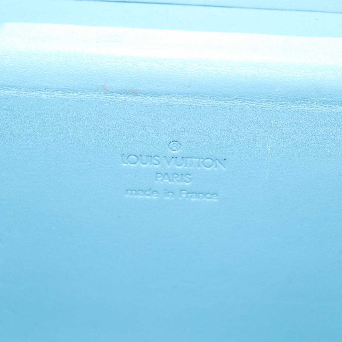 LOUIS VUITTON Monogram Vernis Bleecker Pouch Baby Blue M91003 LV 74267