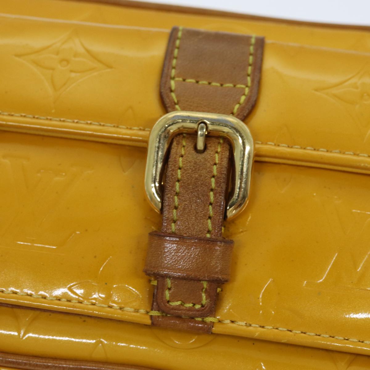 LOUIS VUITTON Monogram Vernis Christy MM Shoulder Bag Jaune M91108 LV 74268