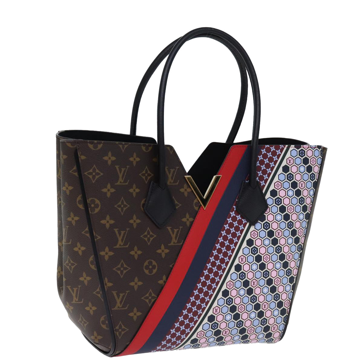 LOUIS VUITTON Monogram Kimono MM Tote Bag Red Navy M42850 LV 74277S