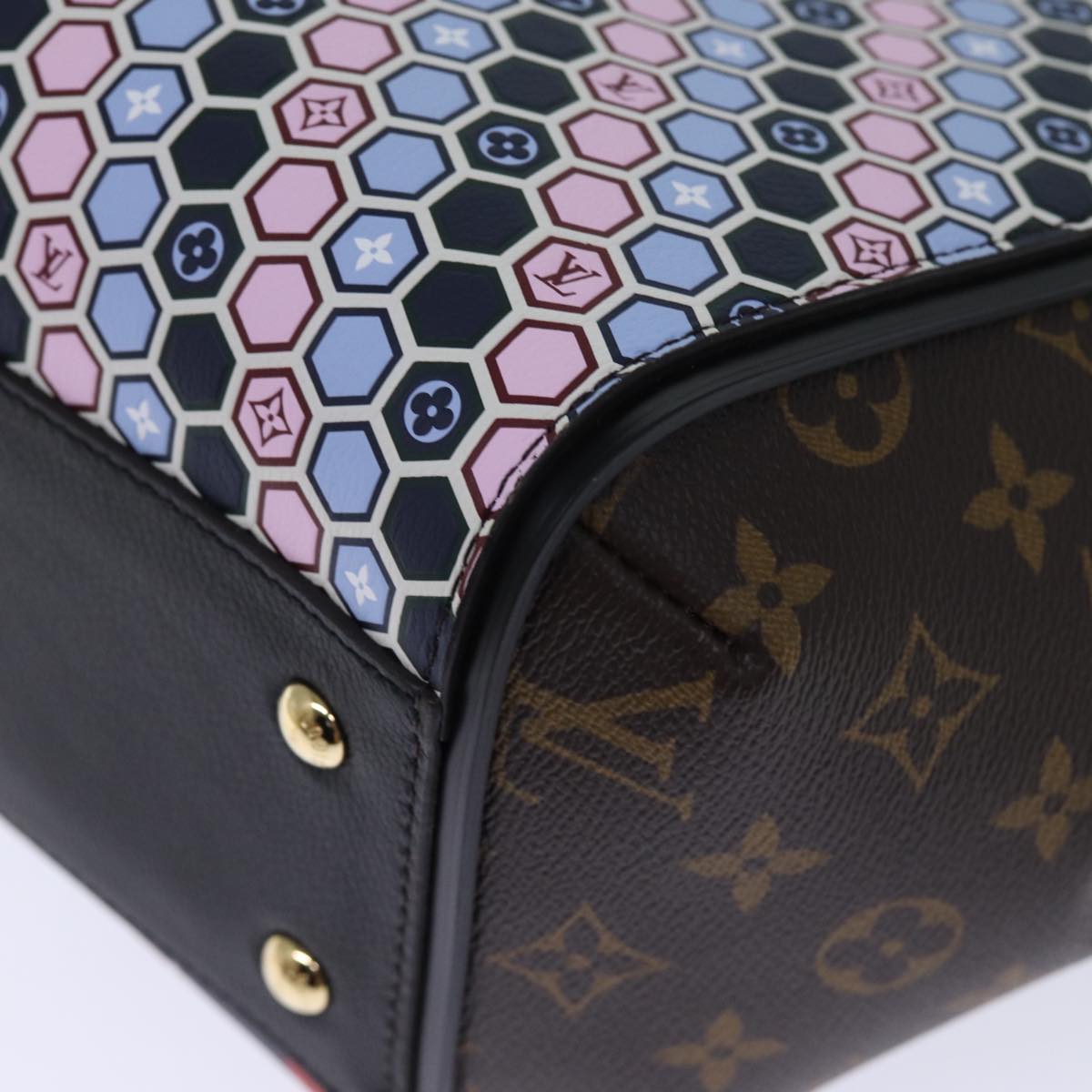 LOUIS VUITTON Monogram Kimono MM Tote Bag Red Navy M42850 LV 74277S