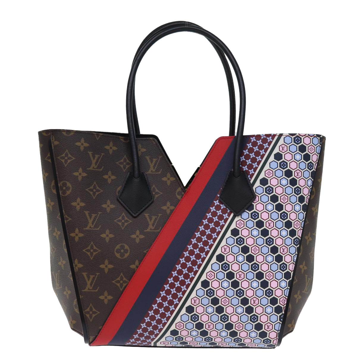 LOUIS VUITTON Monogram Kimono MM Tote Bag Red Navy M42850 LV 74277S