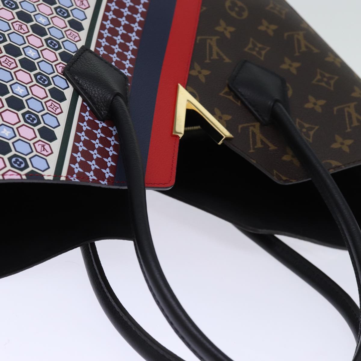 LOUIS VUITTON Monogram Kimono MM Tote Bag Red Navy M42850 LV 74277S