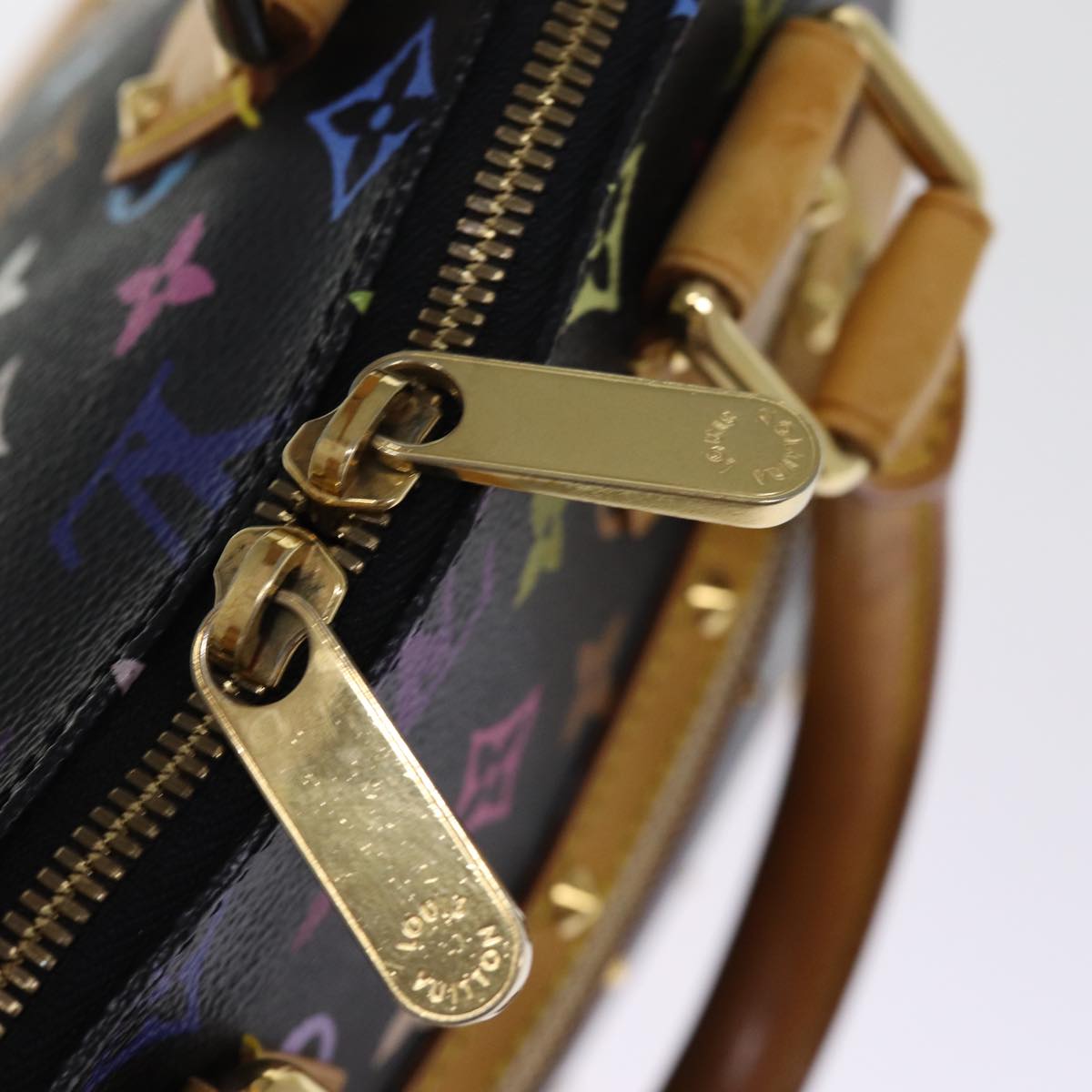 LOUIS VUITTON Monogram Multicolor Alma Hand Bag Black M92646 LV 74284