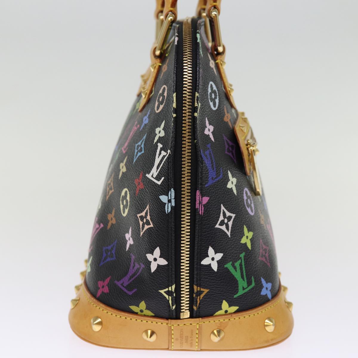 LOUIS VUITTON Monogram Multicolor Alma Hand Bag Black M92646 LV 74284