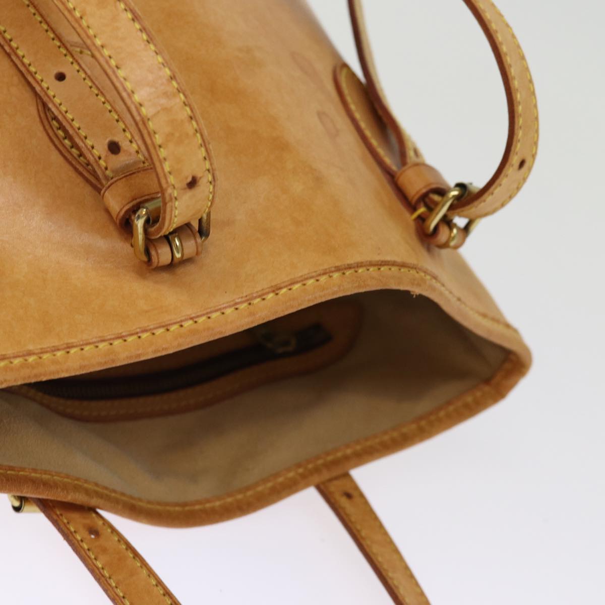 LOUIS VUITTON Nomad Leather Bucket PM Shoulder Bag Beige M85001 LV 74290