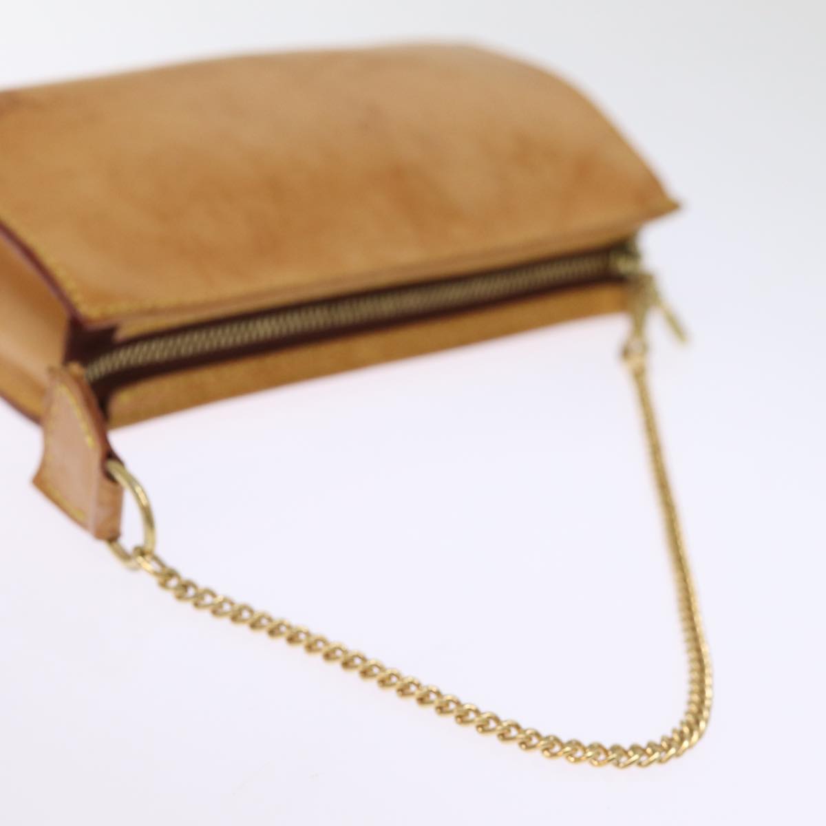 LOUIS VUITTON Nomad Leather Bucket PM Pouch Beige LV 74291