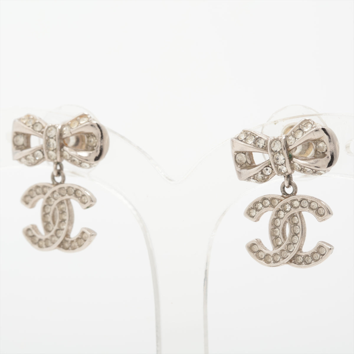 Chanel Coco B19V Stud_Earrings (for both ears) GP Linestone Silver