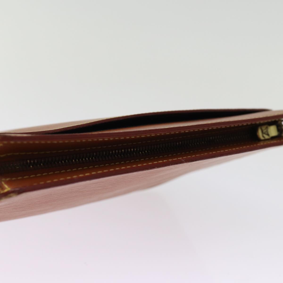 LOUIS VUITTON Epi Pochette Homme Bag Brown Zipang gold M52528 LV 74311