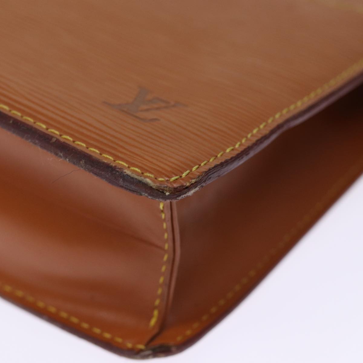 LOUIS VUITTON Epi Pochette Homme Bag Brown Zipang gold M52528 LV 74311