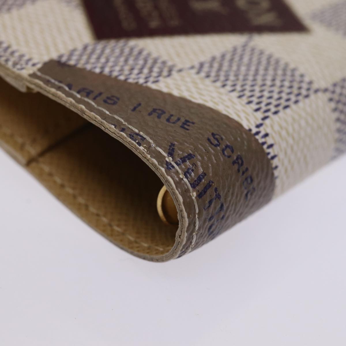 LOUIS VUITTON Damier Azur Agenda PM Day Cover Label Collection R21070 74325