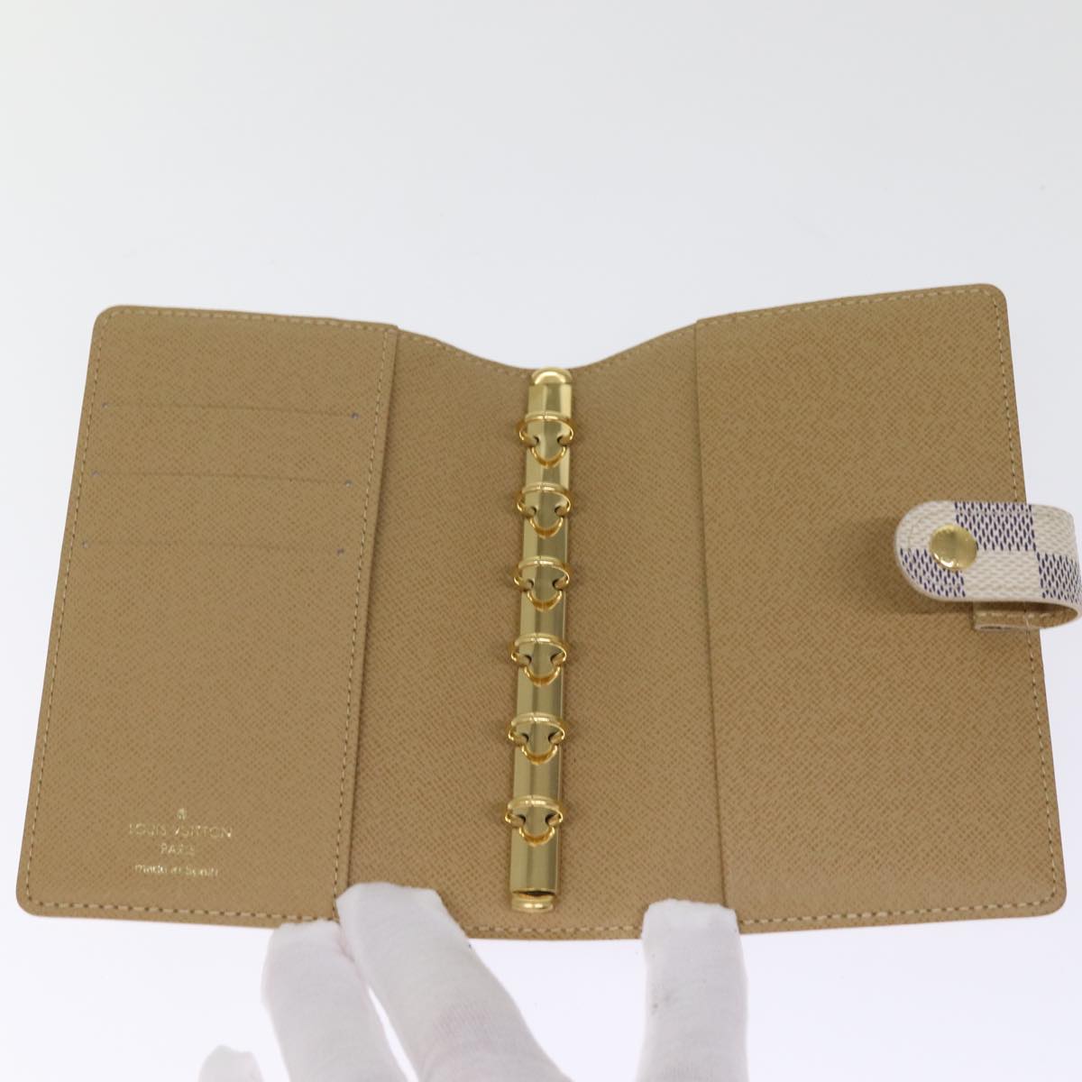 LOUIS VUITTON Damier Azur Agenda PM Day Cover Label Collection R21070 74325