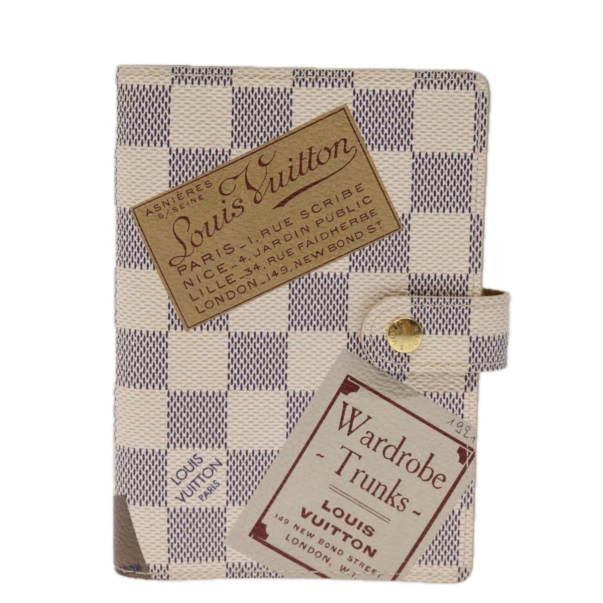 LOUIS VUITTON Damier Azur Agenda PM Day Cover Label Collection R21070 74325