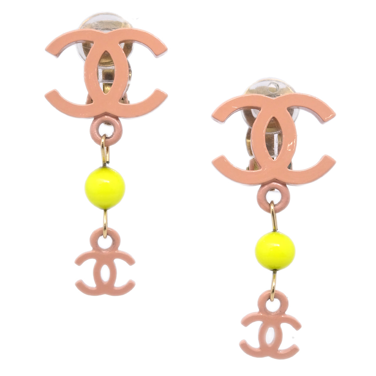 Luxury Chanel Dangle Earrings Pink 03S