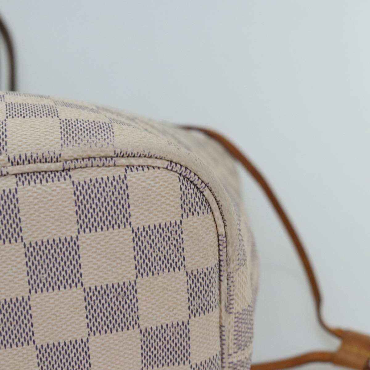 LOUIS VUITTON Damier Azur Neverfull MM Tote Bag N41605 LV 74335