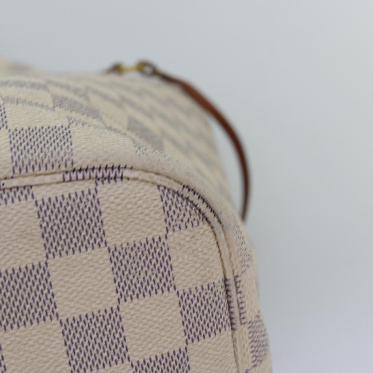 LOUIS VUITTON Damier Azur Neverfull MM Tote Bag N41605 LV 74335