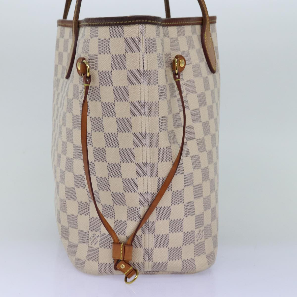 LOUIS VUITTON Damier Azur Neverfull MM Tote Bag N41605 LV 74335