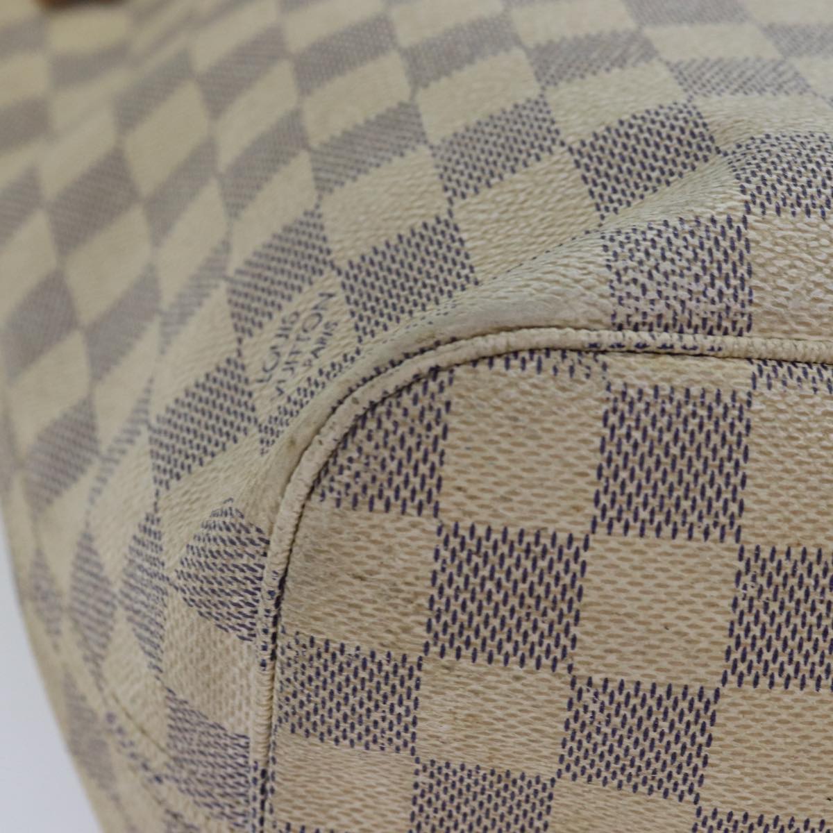 LOUIS VUITTON Damier Azur Neverfull MM Tote Bag N41605 LV 74336