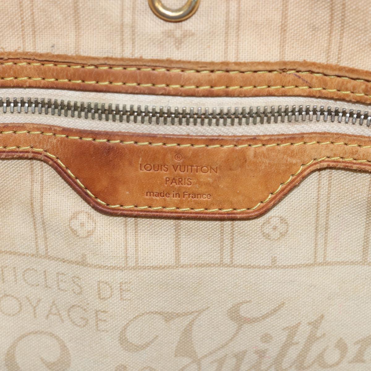 LOUIS VUITTON Damier Azur Neverfull MM Tote Bag N41605 LV 74336