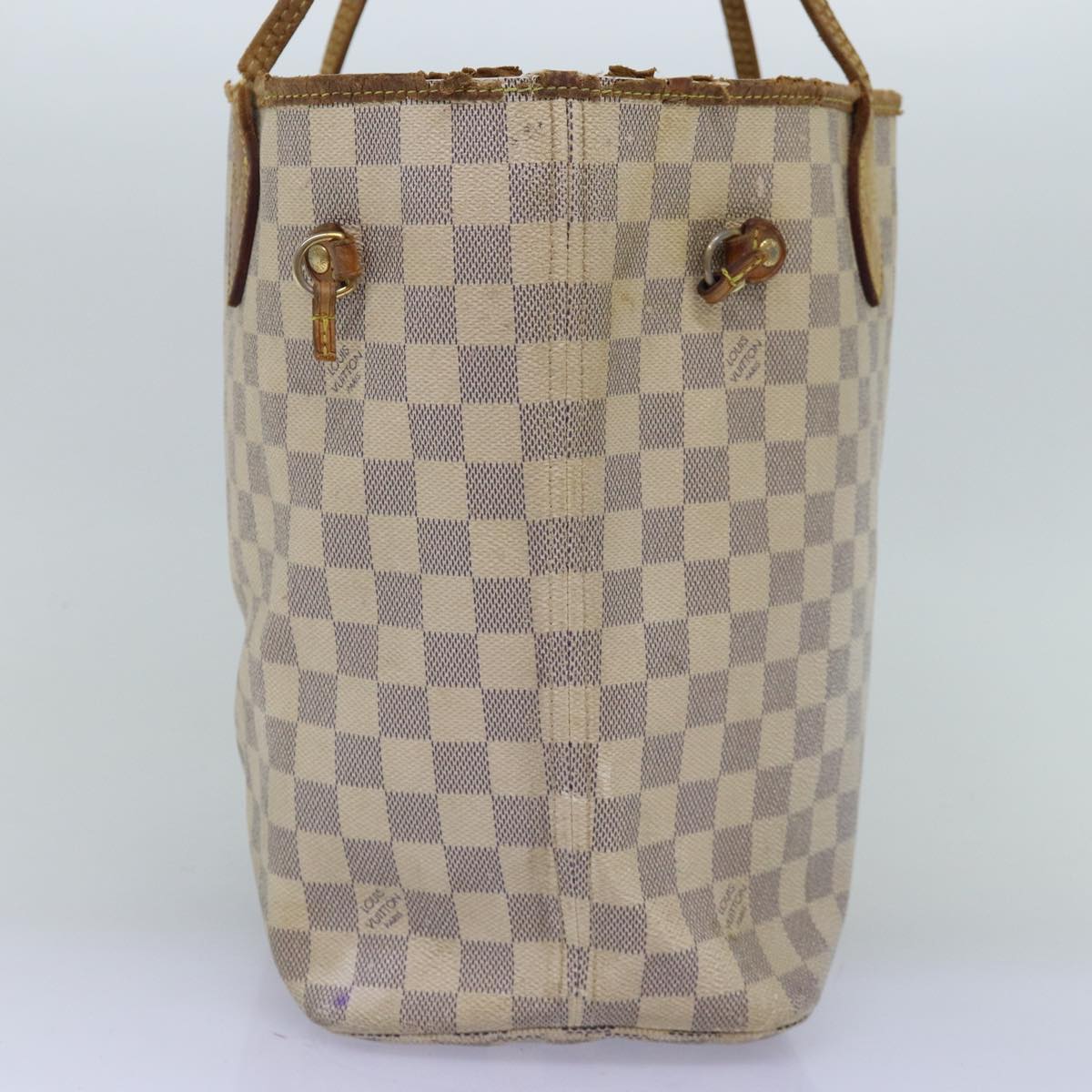 LOUIS VUITTON Damier Azur Neverfull MM Tote Bag N41605 LV 74336
