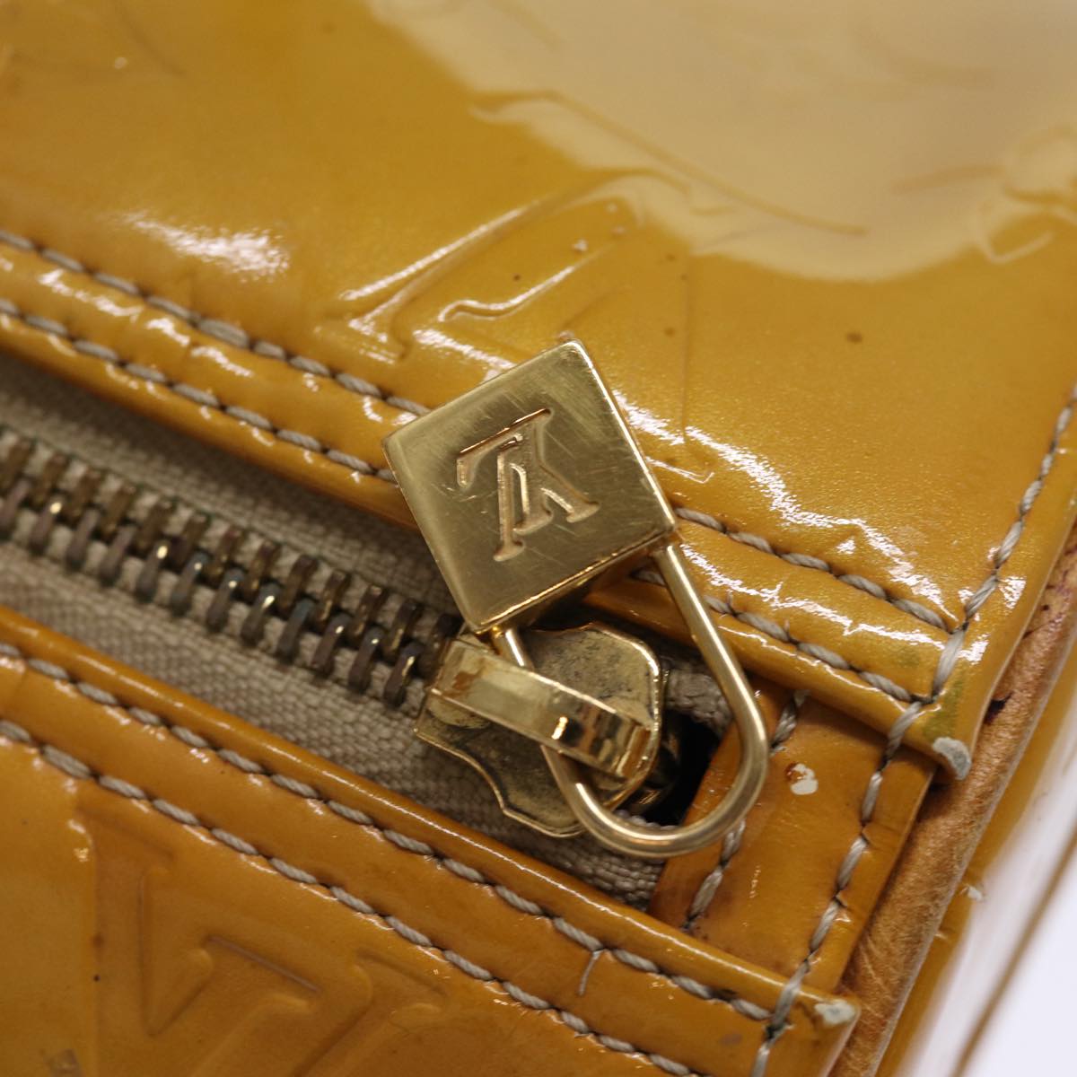 LOUIS VUITTON Monogram Vernis Bedford Hand Bag Beige M91006 LV 74366
