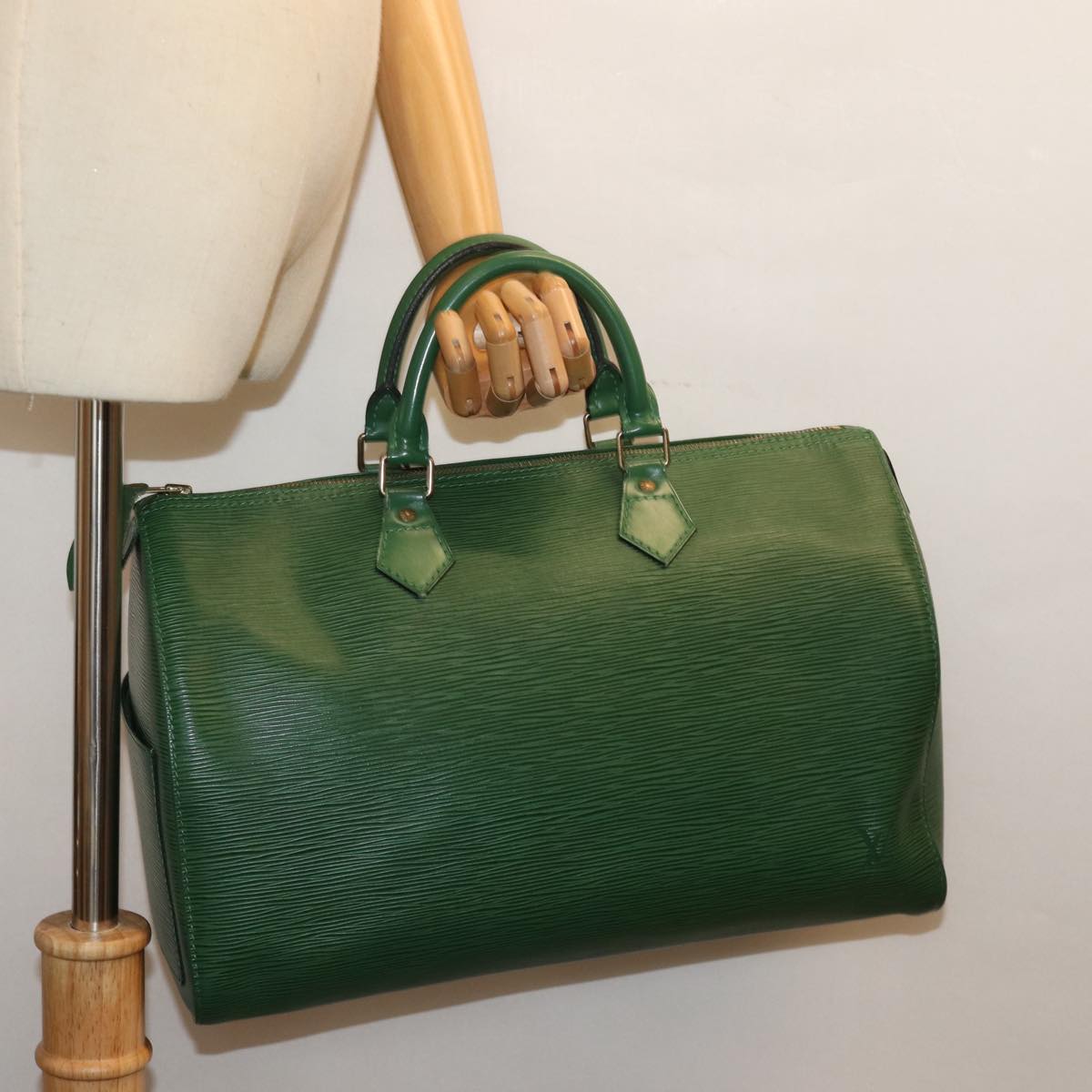 LOUIS VUITTON Epi Speedy 35 Hand Bag Borneo Green M42994 LV 74383