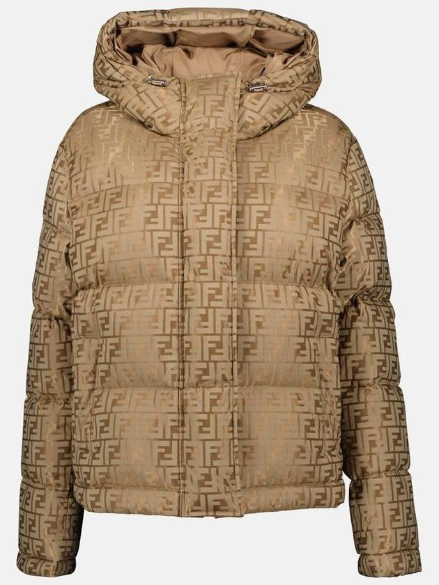 Luxury Fendi Monogram Technical Fabric Down Padding Brown