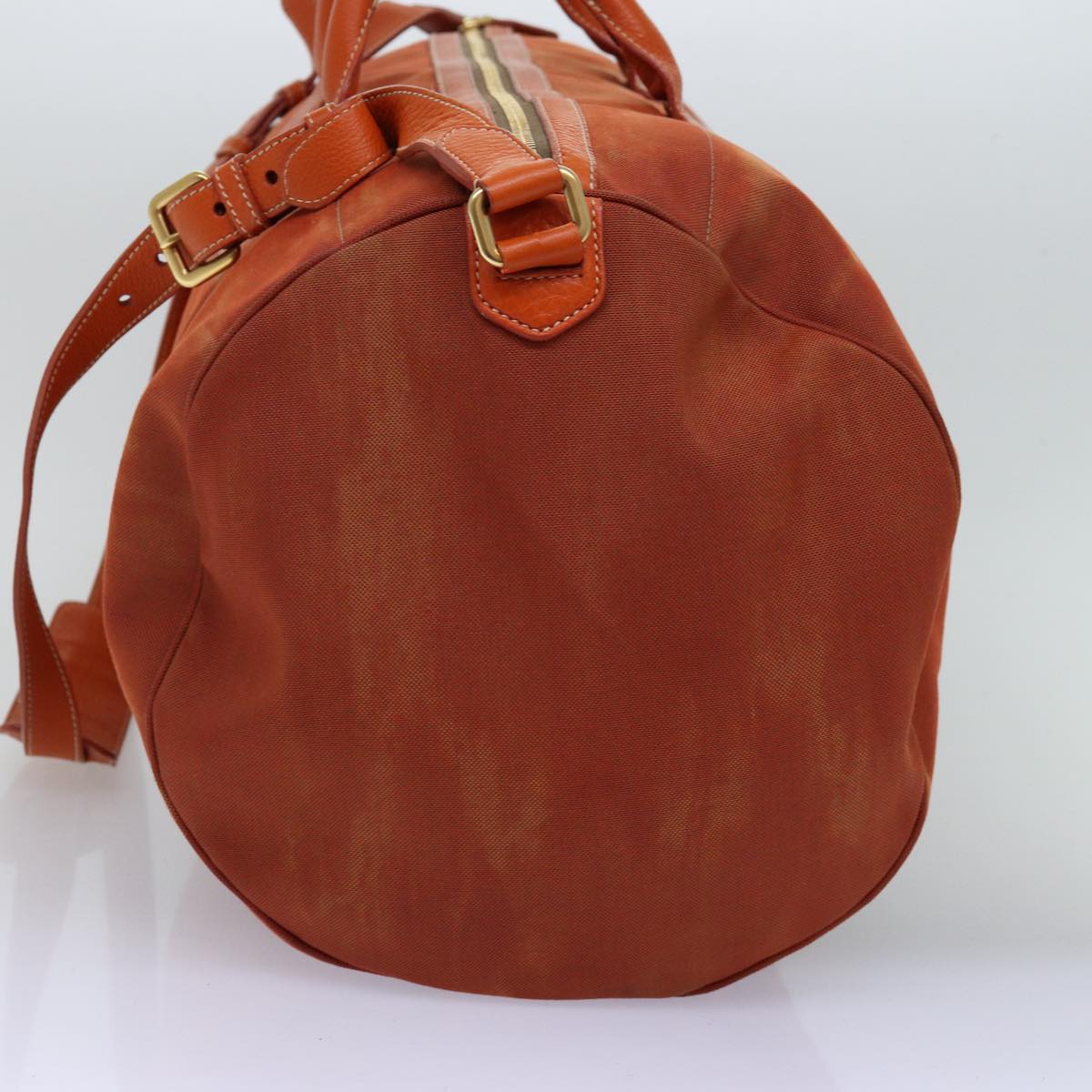 Luxury PradaBoston Bag Canvas 2way Orange 74405