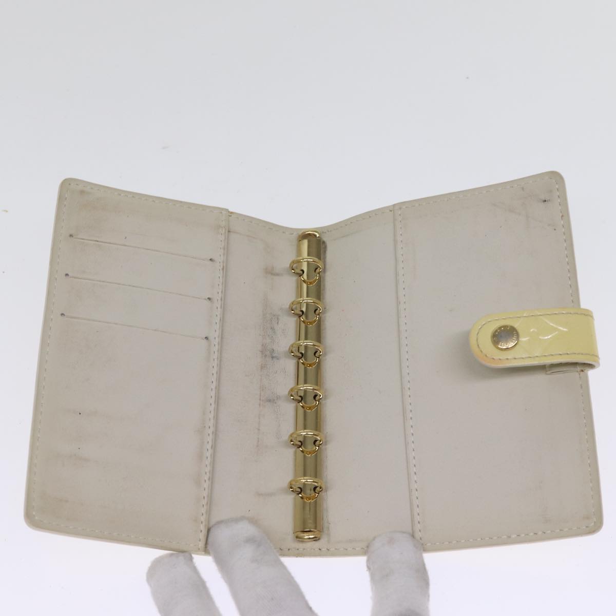 LOUIS VUITTON Vernis Agenda PM Day Planner Cover Perle R21010 LV 74414