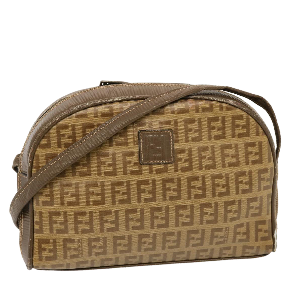 Luxury Fendi Zucchino Canvas Shoulder Bag Brown74424