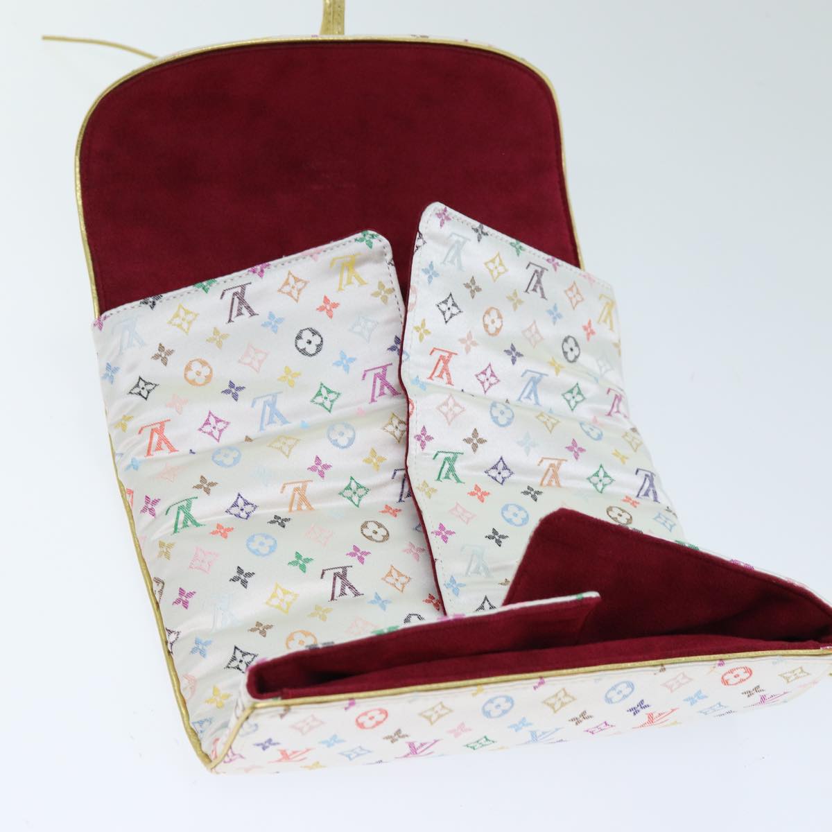 LOUIS VUITTON Multicolor Trousse Bijou Pliable Box White M92047 LV 74441A
