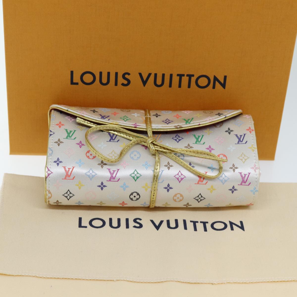LOUIS VUITTON Multicolor Trousse Bijou Pliable Box White M92047 LV 74441A