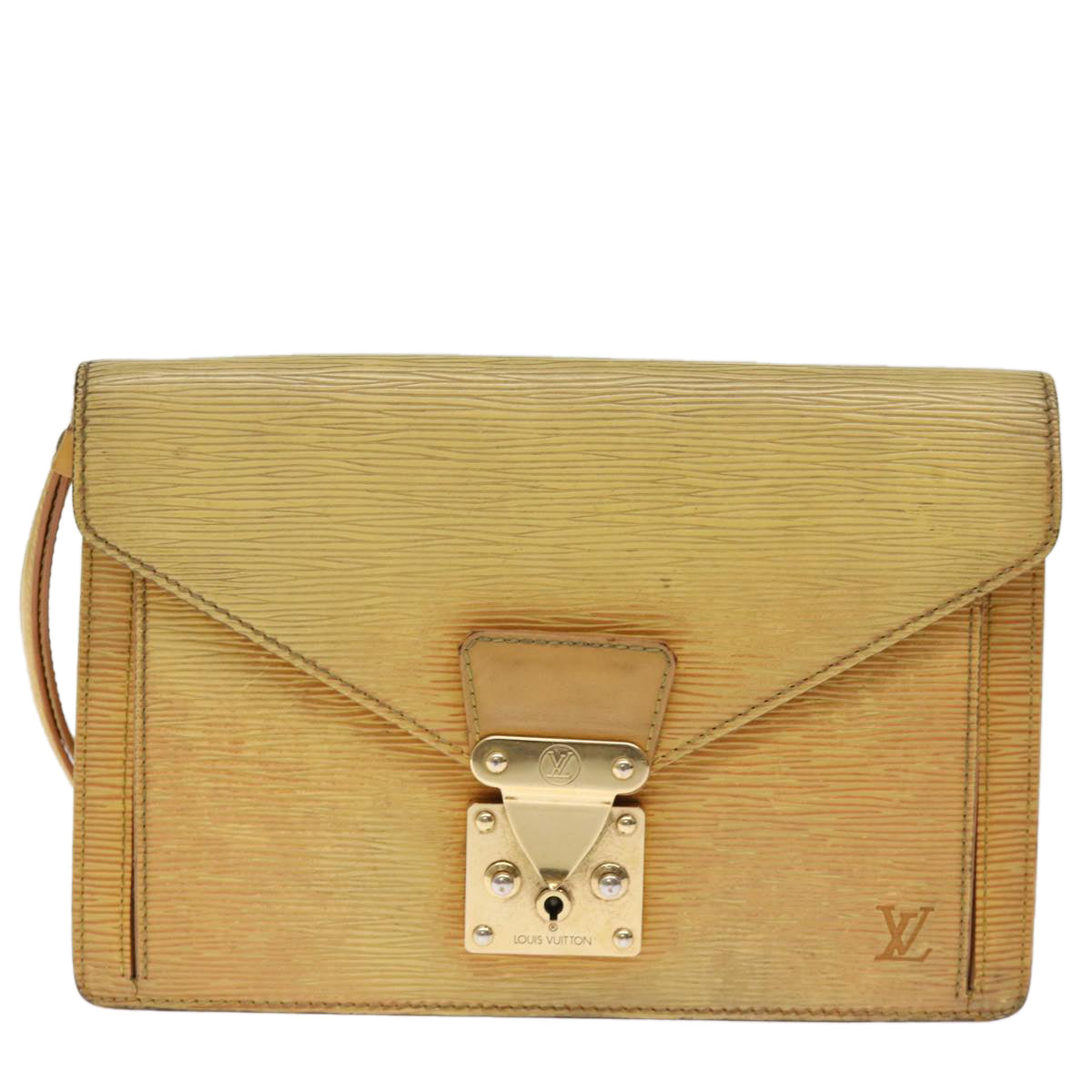 LOUIS VUITTON Epi Serie Dragonne Clutch Bag Winnipeg Beige M52616 LV 74445