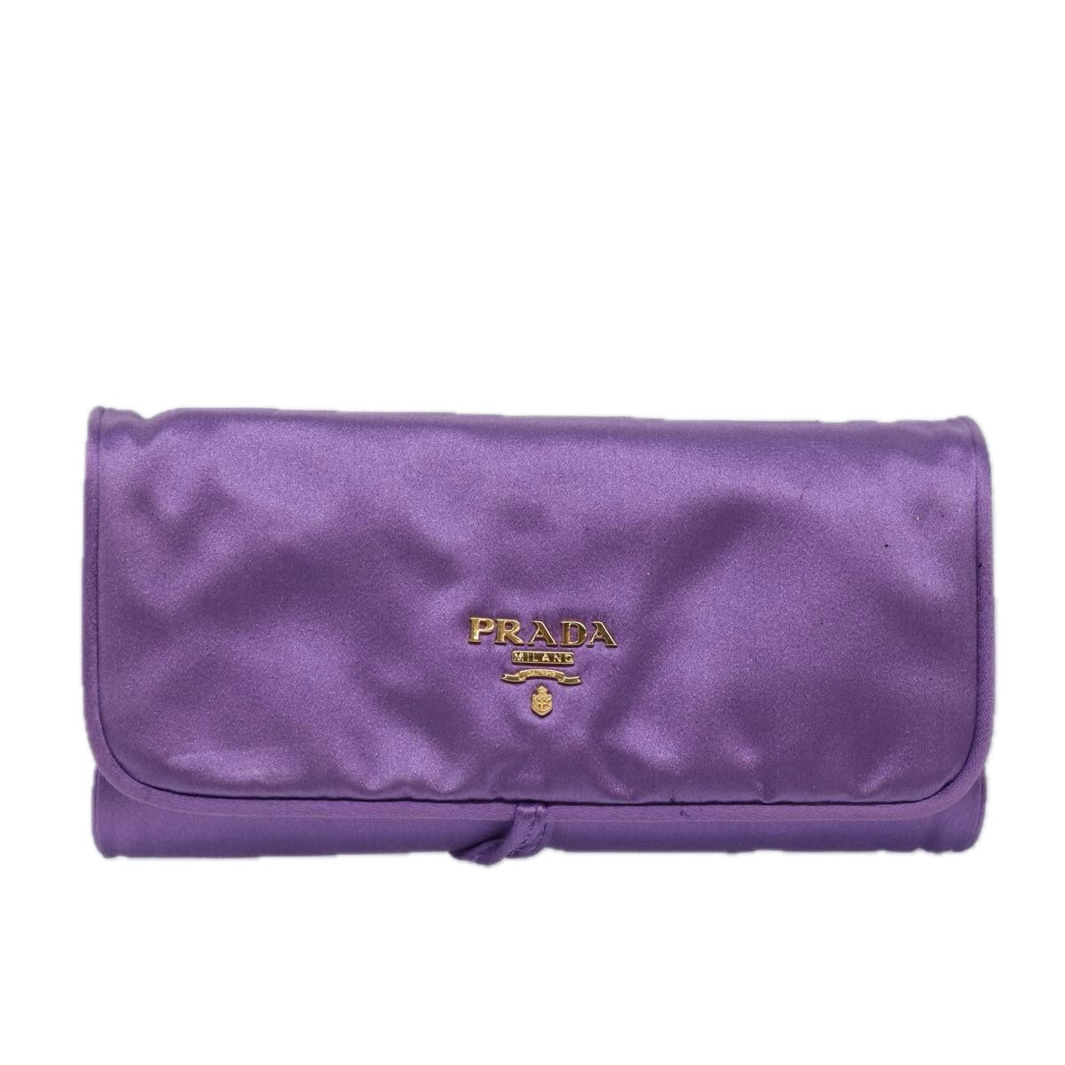 Luxury PradaJewelry Case Cosmetic Pouch Satin Purple 74450