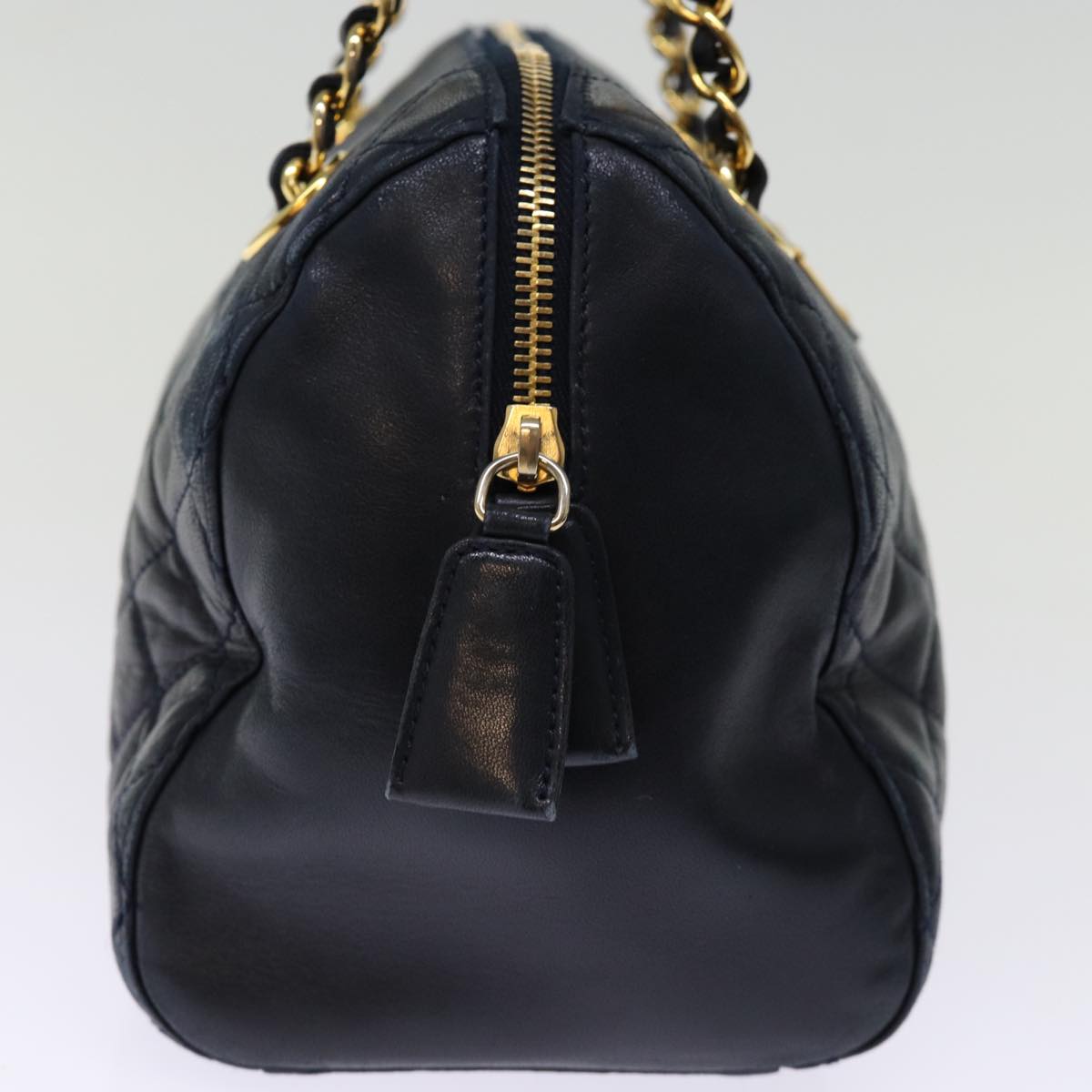 Luxury PradaHand Bag Leather Navy 74454