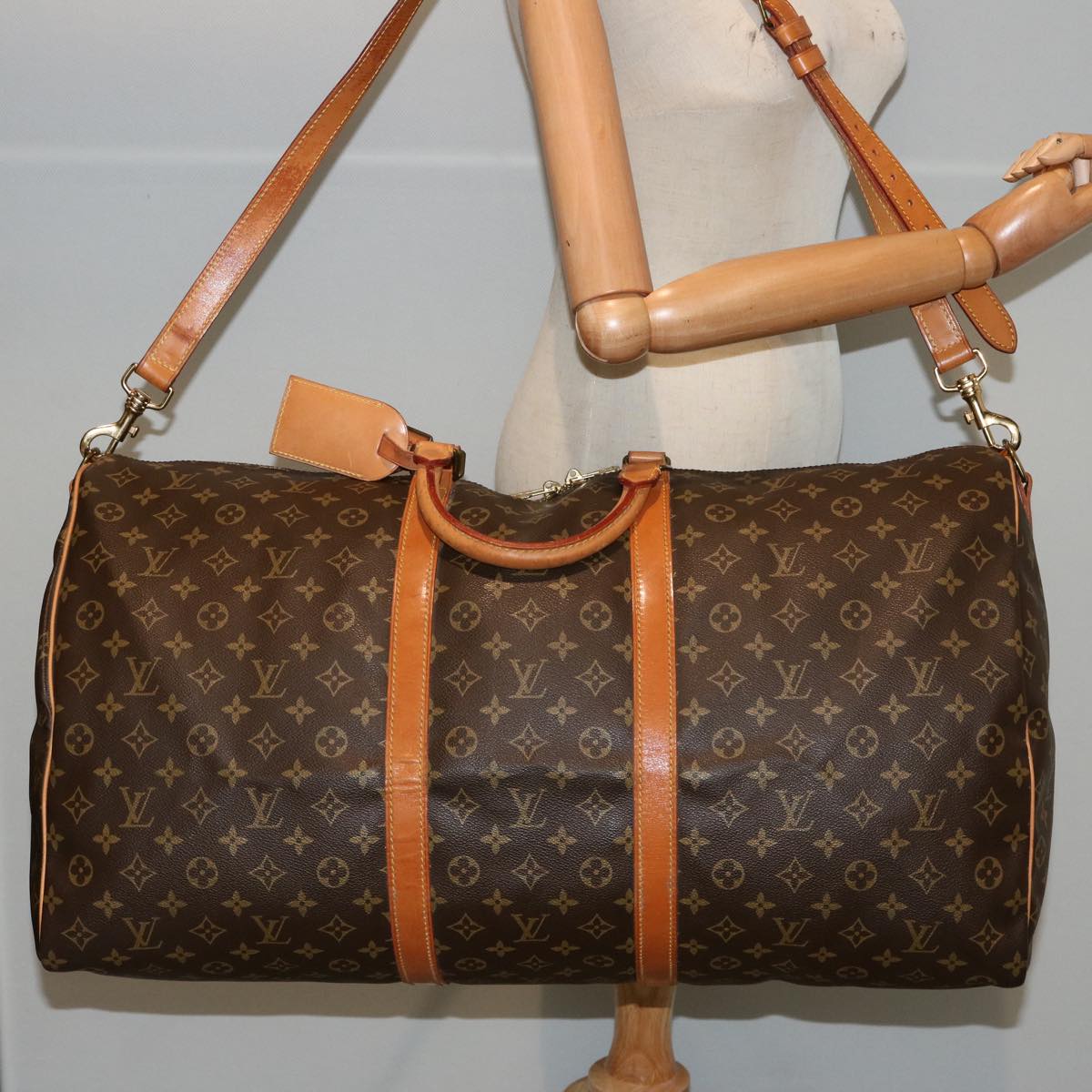 LOUIS VUITTON Monogram Keepall Bandouliere 60 Boston Bag M41412 LV 74457