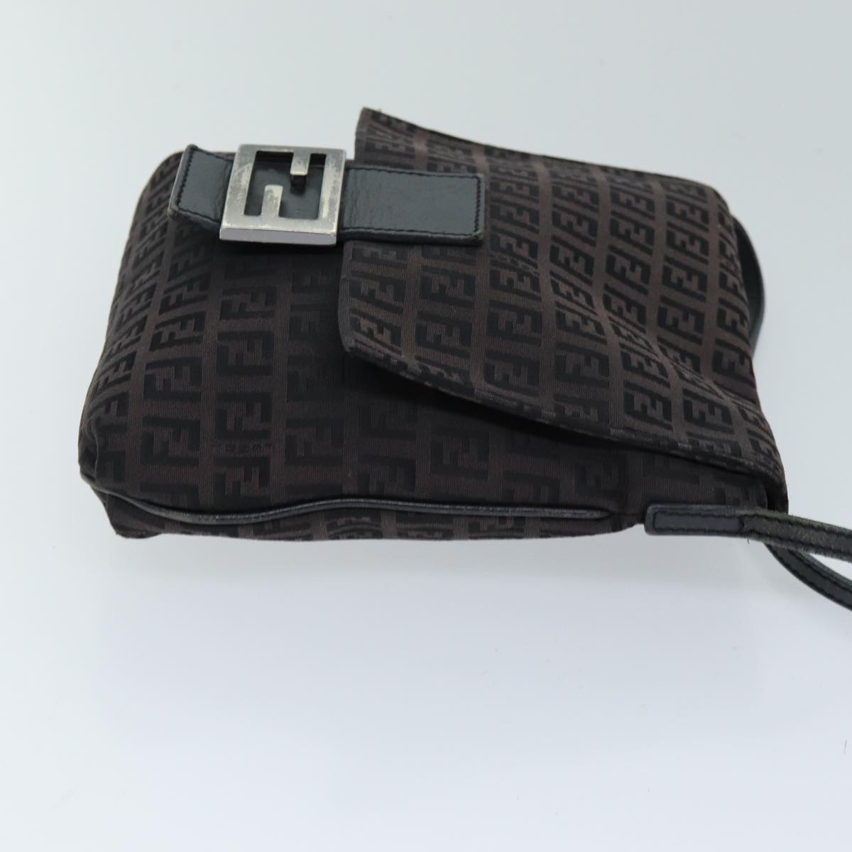 Luxury Fendi Zucchino Canvas Mamma Baguette Shoulder Bag Black74484
