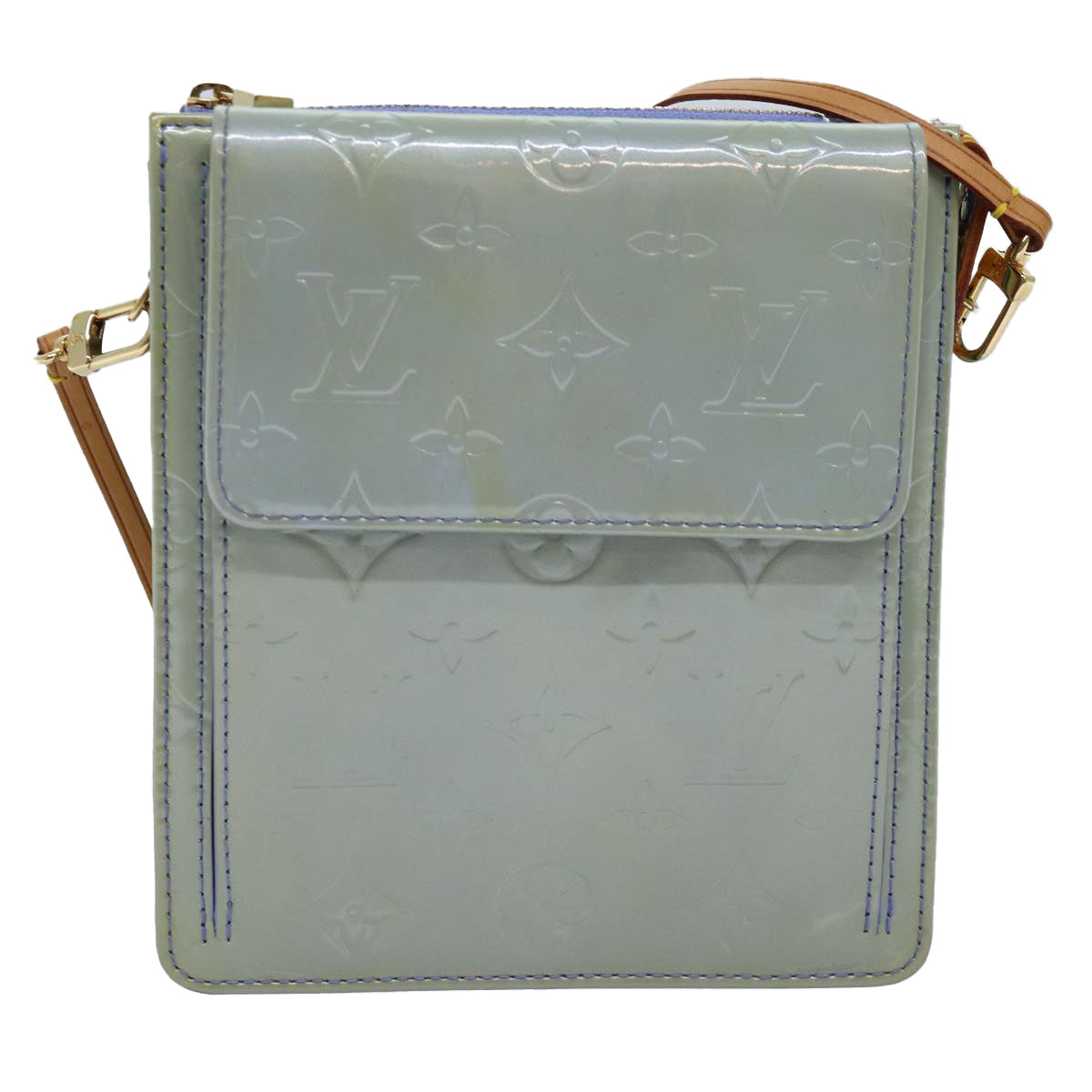 LOUIS VUITTON Monogram Vernis Motto Pouch Lavande M91224 LV 74489
