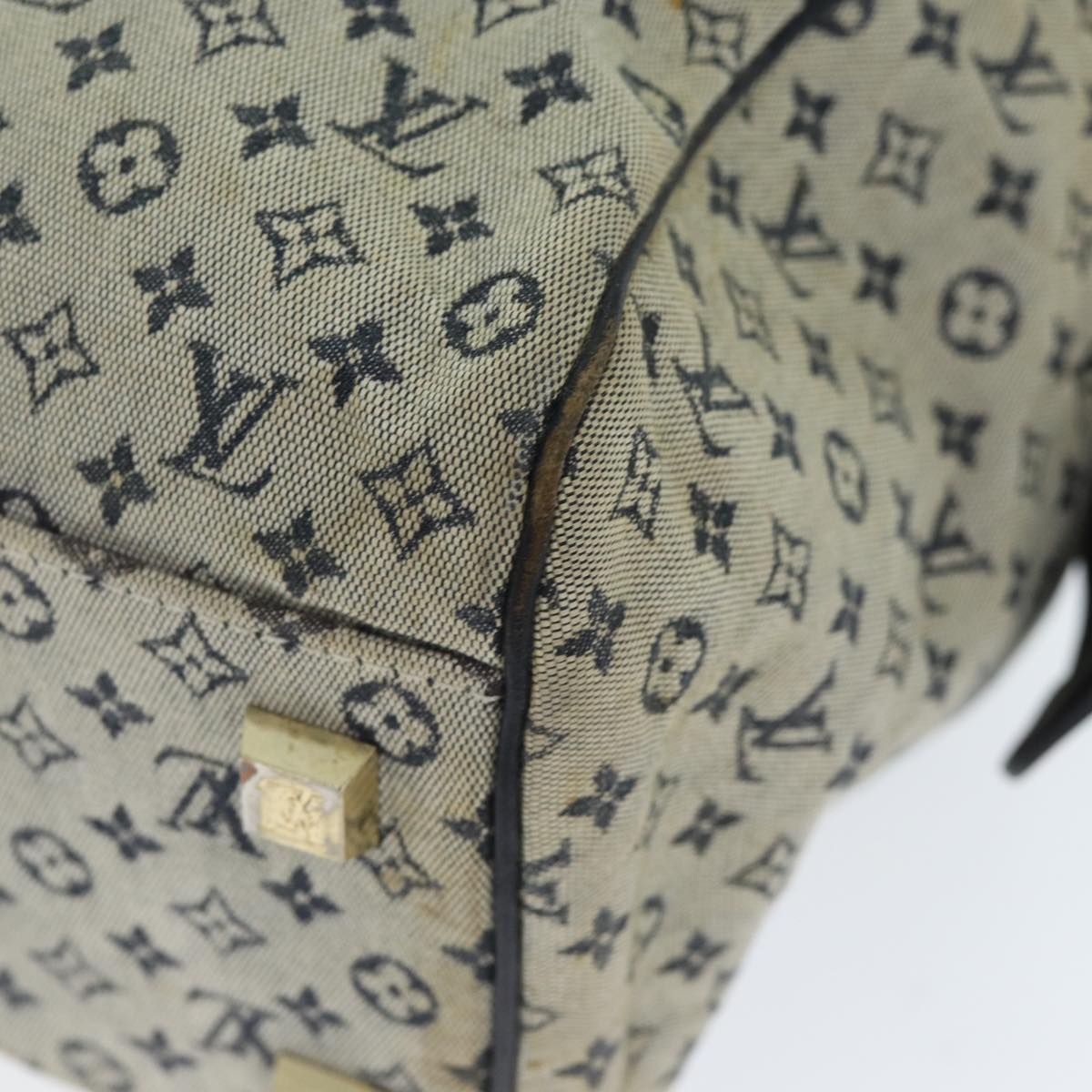 LOUIS VUITTON Monogram Mini Josephine GM Hand Bag Blue M92211 LV 74533