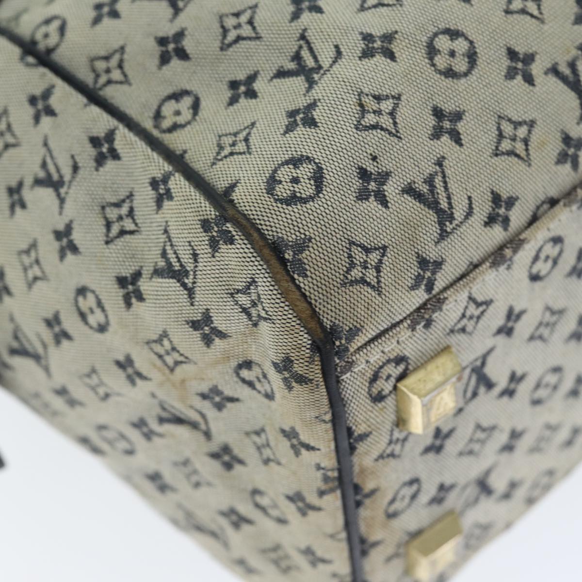 LOUIS VUITTON Monogram Mini Josephine GM Hand Bag Blue M92211 LV 74533