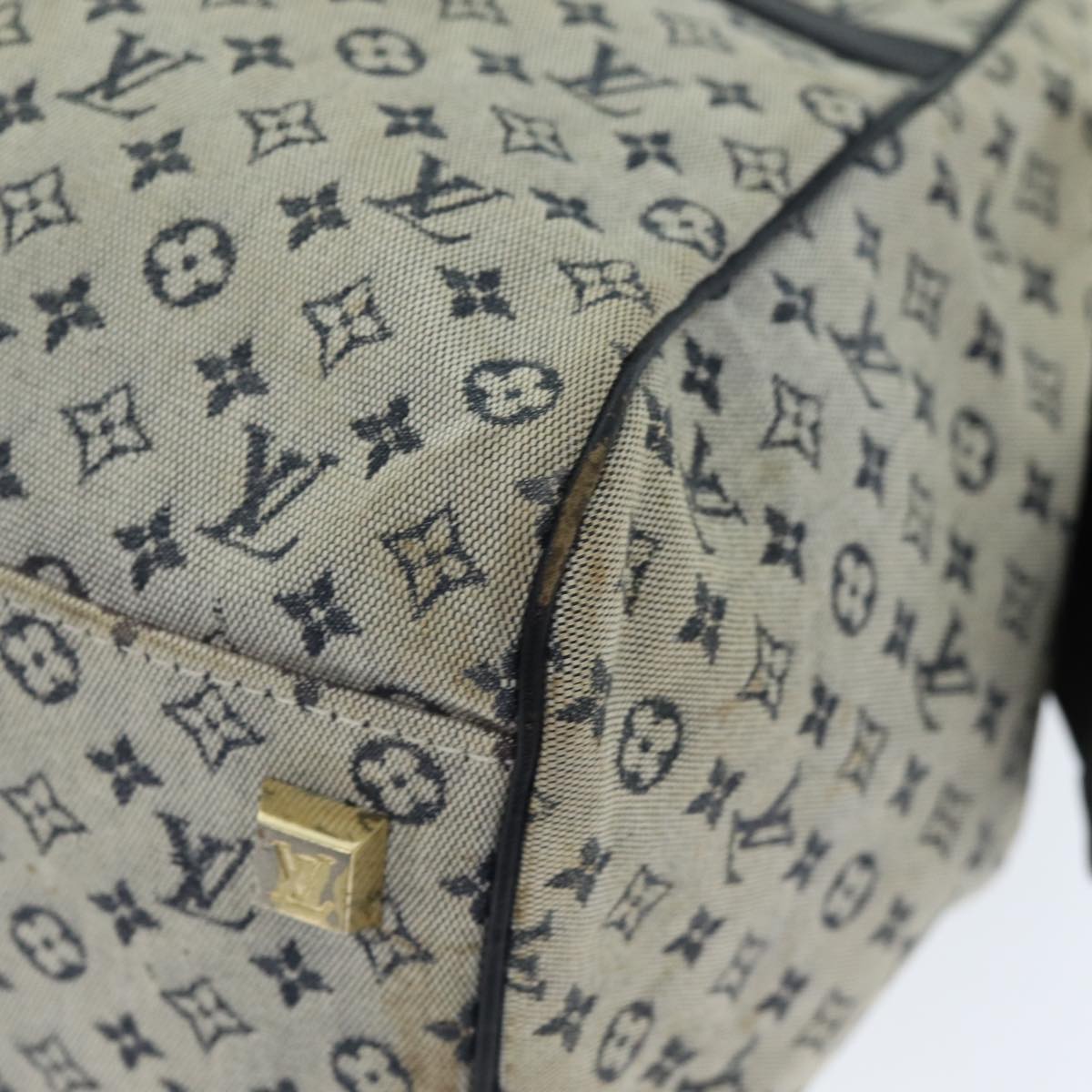 LOUIS VUITTON Monogram Mini Josephine GM Hand Bag Blue M92211 LV 74533